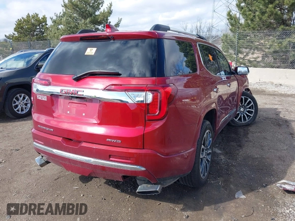 2020 GMC Acadia Denali with VIN 1GKKNXLS3LZ143383, listed as a IAAI auction lot 41864863 with 1 mi miles. Bid and sale history available at carsss.com. Image 4.