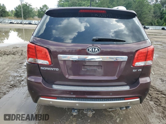 2013 Kia Sorento SX with VIN 5XYKW4A21DG387284, listed as a Copart auction lot 60813535 with 194,257 mi miles and Salvage title. Bid and sale history available at DreamBid. Image 6.