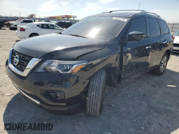 2020 Nissan Pathfinder SL with VIN 5N1DR2CM3LC596608, listed as a Copart auction lot 53834375 with 72,320 mi miles and Salvage title. Bid and sale history available at DreamBid. Image 1.