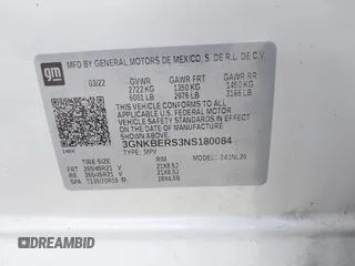 2022 Chevrolet Blazer RS with VIN 3GNKBERS3NS180084, listed as a IAAI auction lot 42370510 with Not provided miles and . Bid and sale history available at DreamBid. Image 9.