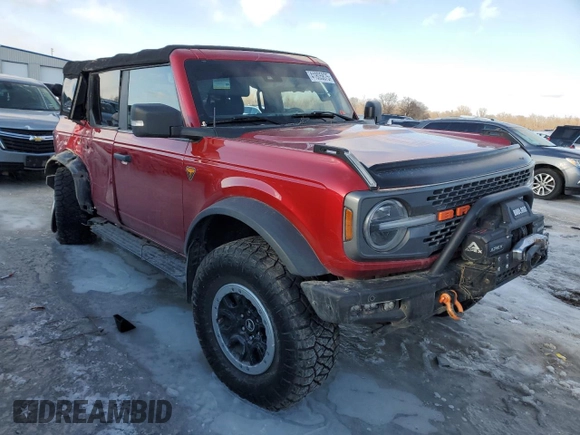 2021 Ford Bronco with VIN 1FMEE5DP9MLA92804, listed as a Copart auction lot 41805875 with 51,149 mi miles and Salvage Title. Bid and sale history available at DreamBid. Image 4.