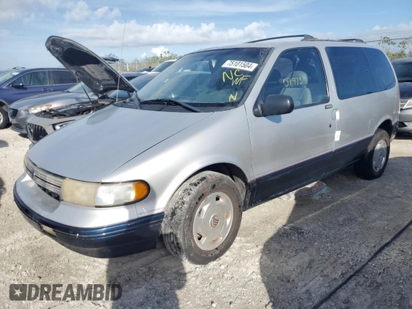 1993 Mercury Villager GS z VIN 4M2DV11W4PDJ02104, wystawiony jako Copart lot #75101504 z przebiegiem 59 973 mil mil oraz Szkody całkowita. Historia ofert i sprzedaży dostępna na DreamBid. Obrazek 1.