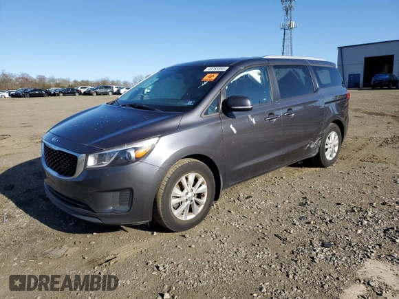 2016 Kia Sedona LX with VIN KNDMB5C13G6197234, listed as a Copart auction lot 49785995 with 87,207 mi miles and Salvage Title. Bid and sale history available at carsss.com. Image 1.