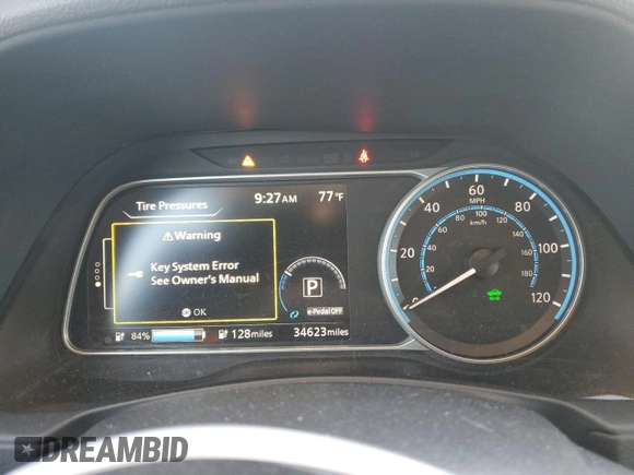 2020 Nissan LEAF SV Plus with VIN 1N4BZ1CP8LC308460, listed as a Copart auction lot 89334465 with 34,623 mi miles and Salvage Title. Bid and sale history available at DreamBid. Image 9.