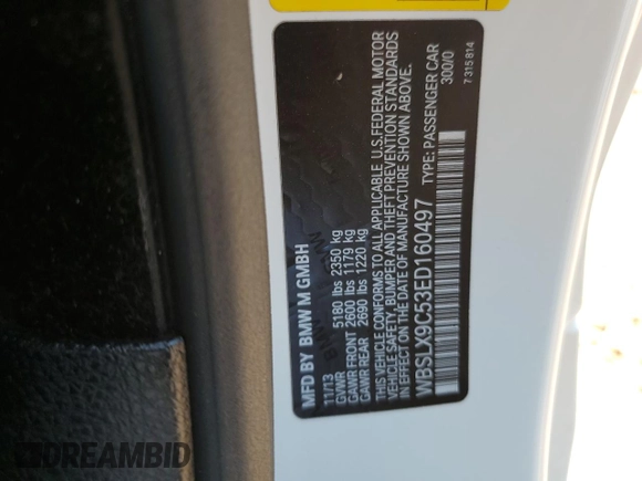2014 BMW M6 z VIN WBSLX9C53ED160497, wystawiony jako Copart lot #62826444 z przebiegiem 55 639 mil mil oraz Szkoda całkowita • Salvage title. Historia ofert i sprzedaży dostępna na DreamBid. Obrazek 12.