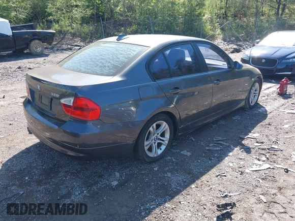 2008 BMW 3 Series 328i with VIN WBAVA37518NL18355, listed as a IAAI auction lot 41972403 with 137,859 mi miles. Bid and sale history available at carsss.com. Image 4.