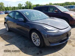 2022 Tesla Model 3 Long Range with VIN 5YJ3E1EB5NF105785, listed as a Copart auction lot 61304654 with 37,306 mi miles and Salvage Title. Bid and sale history available at DreamBid. Image 4.
