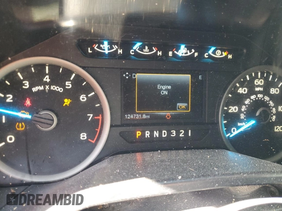 2015 Ford F-150 XL with VIN 1FTEX1C88FFC26544, listed as a Copart auction lot 48242705 with 124,731 mi miles and Salvage Title. Bid and sale history available at carsss.com. Image 9.