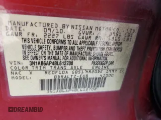 2011 Nissan Sentra S with VIN 3N1AB6AP4BL612708, listed as a Copart auction lot 62357505 with 153,012 mi miles and Clean title. Bid and sale history available at DreamBid. Image 12.