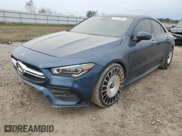 2020 Mercedes-Benz CLA with VIN WDD5J5BB8LN066534, listed as a Copart auction lot 87431524 with 54,980 mi miles and Salvage Title. Bid and sale history available at carsss.com. Image 1.