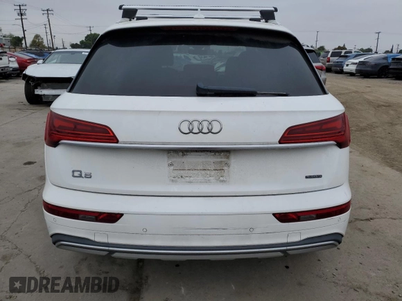 2021 Audi Q5 Premium Plus with VIN WA1BAAFY4M2021995, listed as a Copart auction lot 55136145 with 84,553 mi miles and Salvage Title. Bid and sale history available at carsss.com. Image 6.