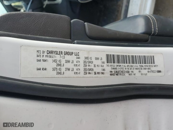 2014 Jeep Grand Cherokee Overland with VIN 1C4RJFCT4EC214380, listed as a Copart auction lot 44081495 with 201,861 mi miles and Salvage Title. Bid and sale history available at carsss.com. Image 16.