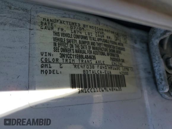 2009 Nissan Versa 1.6 with VIN 3N1CC11E69L484635, listed as a Copart auction lot 47447525 with 162,805 mi miles and Salvage Title. Bid and sale history available at carsss.com. Image 12.