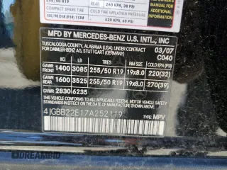 2007 Mercedes-Benz M 320 CDI with VIN 4JGBB22E17A252119, listed as a Copart auction lot 50244195 with 157,835 mi miles and Clean Title. Bid and sale history available at carsss.com. Image 13.