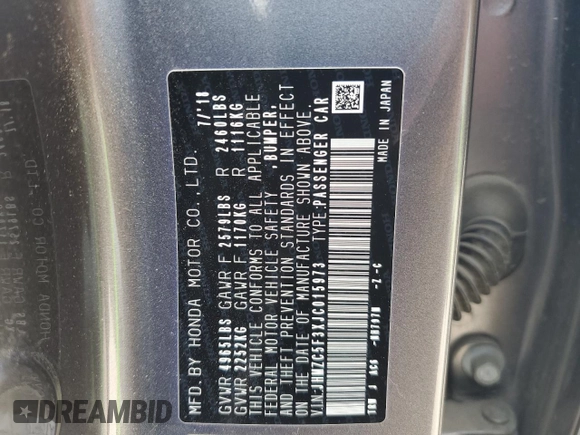 2018 Honda Clarity Plug-In Hybrid Touring with VIN JHMZC5F3XJC015973, listed as a Copart auction lot 56385394 with 127,660 mi miles and Salvage Title. Bid and sale history available at carsss.com. Image 15.