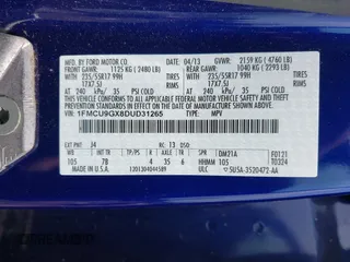 2013 Ford Escape SE с VIN 1FMCU9GX8DUD31265, выставлен на аукционе IAAI как лот 42467438 с пробегом 111 922 миль миль и . История ставок и продаж доступна на DreamBid. Изображение 9.
