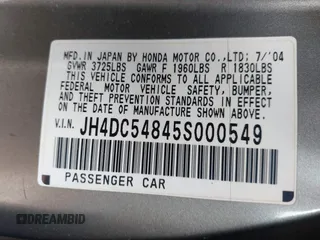 2005 Acura RSX with VIN JH4DC54845S000549, listed as a IAAI auction lot 42552250 with 215,168 mi miles and . Bid and sale history available at DreamBid. Image 9.