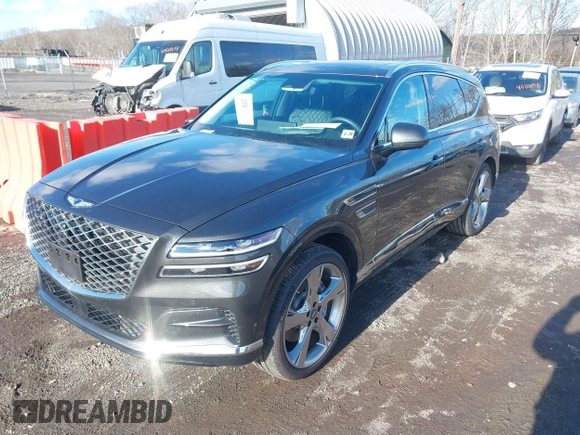 2024 Genesis GV80 with VIN KMUHCESC7RU180109, listed as a IAAI auction lot 41524166 with 4,109 mi miles and . Bid and sale history available at DreamBid. Image 2.