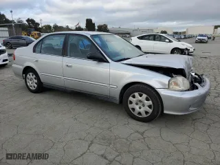 2000 Honda Civic VP with VIN 2HGEJ6611YH597755, listed as a Copart auction lot 50667365 with 192,167 mi miles and Salvage Title. Bid and sale history available at carsss.com. Image 4.