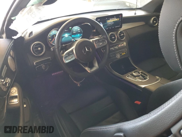 2020 Mercedes-Benz C 300 with VIN W1KWJ8DB2LF985202, listed as a Copart auction lot 53155975 with 48,895 mi miles and Salvage Title. Bid and sale history available at DreamBid. Image 8.