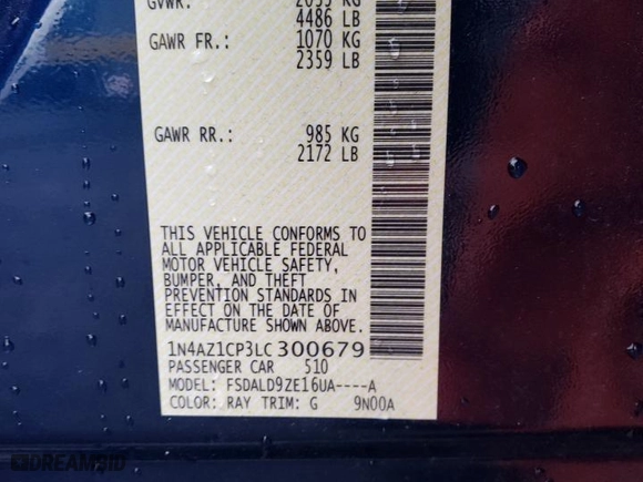 2020 Nissan LEAF SV with VIN 1N4AZ1CP3LC300679, listed as a Copart auction lot 41429205 with 21,251 mi miles and Salvage Title. Bid and sale history available at carsss.com. Image 13.