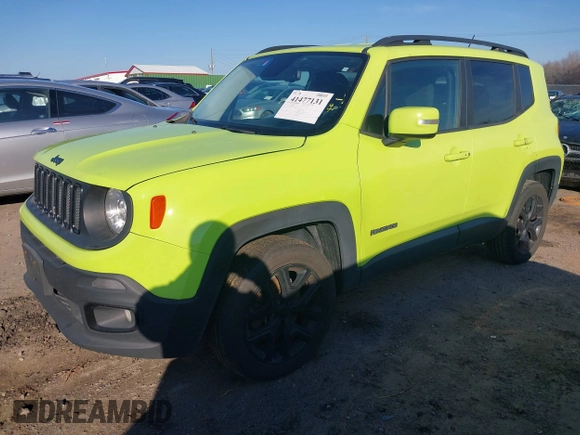 2017 Jeep Renegade Altitude with VIN ZACCJBBB7HPF86562, listed as a IAAI auction lot 41477131 with 138,381 mi miles and . Bid and sale history available at DreamBid. Image 2.