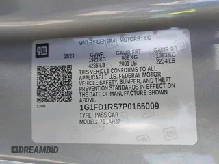 2023 Chevrolet Camaro 2LT z VIN 1G1FD1RS7P0155009, wystawiony jako IAAI lot #42242998 z przebiegiem 9 068 mil mil oraz . Historia ofert i sprzedaży dostępna na DreamBid. Obrazek 9.