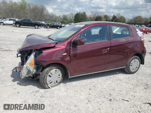 2024 Mitsubishi Mirage ES z VIN ML32AUHJ3RH023266, wystawiony jako Copart lot #51735315 z przebiegiem 539 mil mil oraz Szkoda całkowita • Salvage title. Historia ofert i sprzedaży dostępna na DreamBid. Obrazek 1.