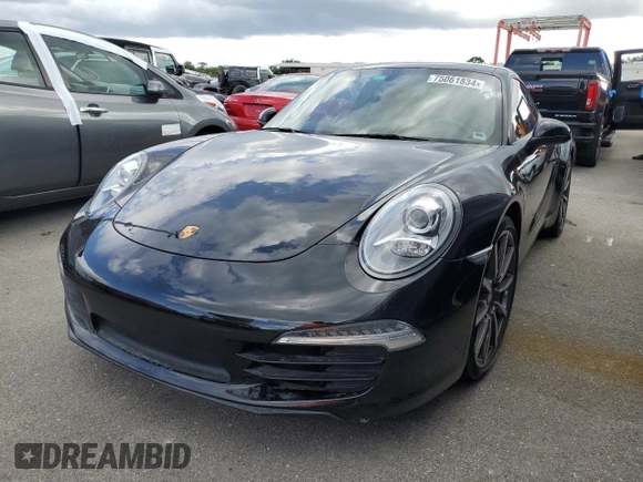 2014 Porsche 911 Carrera with VIN WP0AA2A97ES107648, listed as a Copart auction lot 75061834 with 0 mi miles and Non Repairable. Bid and sale history available at carsss.com. Image 1.