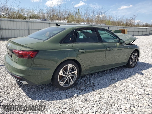 2025 Audi A4 S line Premium Plus with VIN WAUEAAF48SN000964, listed as a Copart auction lot 54632825 with 9,912 mi miles and Salvage Title. Bid and sale history available at DreamBid. Image 3.