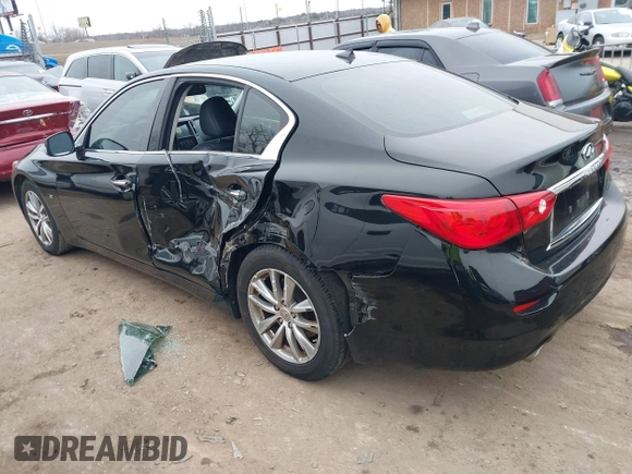 2014 Infiniti Q50 with VIN JN1BV7AP7EM691187, listed as a IAAI auction lot 41535773 with 82,148 mi miles and . Bid and sale history available at DreamBid. Image 3.
