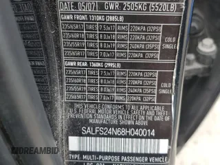 2008 Land Rover LR2 SE with VIN SALFS24N68H040014, listed as a Copart auction lot 55317415 with 128,277 mi miles and Salvage Title. Bid and sale history available at DreamBid. Image 13.