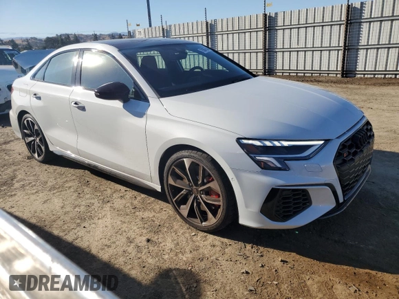 2023 Audi S3 Premium Plus z VIN WAUH3DGY6PA090835, wystawiony jako Copart lot #79867664 z przebiegiem 6 814 mil mil oraz Szkoda całkowita • Salvage title. Historia ofert i sprzedaży dostępna na DreamBid. Obrazek 4.