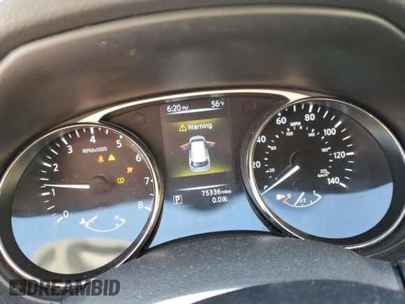 2016 Nissan Rogue S with VIN 5N1AT2MV8GC831442, listed as a Copart auction lot 50758085 with 75,336 mi miles and Salvage Title. Bid and sale history available at DreamBid. Image 9.