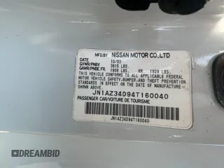 2004 Nissan 350Z Touring with VIN JN1AZ34D94T160040, listed as a Copart auction lot 53745895 with 120,037 mi miles and Clean Title. Bid and sale history available at carsss.com. Image 10.