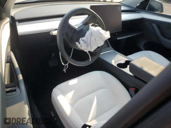2024 Tesla Model Y Long Range with VIN 7SAYGAEEXRF109995, listed as a Copart auction lot 55160345 with Not provided miles and Salvage title. Bid and sale history available at DreamBid. Image 8.