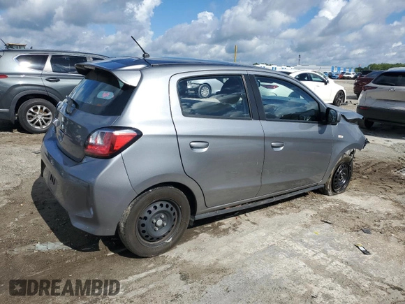 2021 Mitsubishi Mirage ES z VIN ML32AUHJ7MH008519, wystawiony jako Copart lot #56469705 z przebiegiem 128 811 mil mil oraz Szkoda całkowita • Salvage title. Historia ofert i sprzedaży dostępna na DreamBid. Obrazek 3.