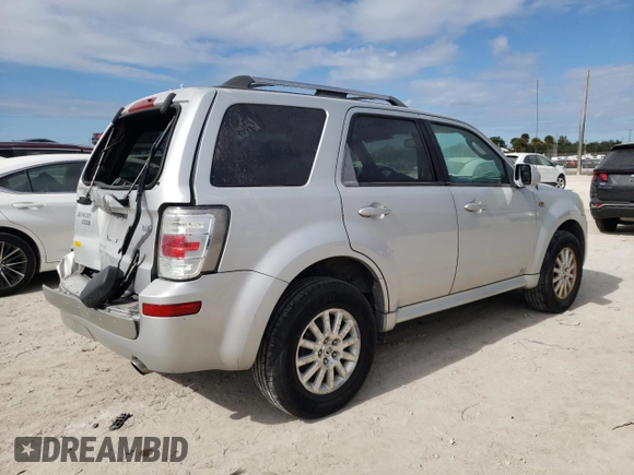2009 Mercury Mariner Premier with VIN 4M2CU97729KJ09077, listed as a Copart auction lot 86257794 with 206,674 mi miles and Salvage Title. Bid and sale history available at carsss.com. Image 3.