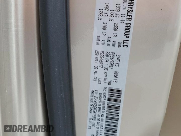 2015 Dodge Grand Caravan SE with VIN 2C4RDGBGXFR613918, listed as a Copart auction lot 55146355 with Not Provided miles and Salvage Title. Bid and sale history available at DreamBid. Image 13.