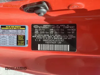 2012 Hyundai Genesis Coupe 2.0T с VIN KMHHT6KD4CU070767, выставлен на аукционе Copart как лот 59059055 с пробегом 105 659 миль миль и Списание • Salvage title. История ставок и продаж доступна на DreamBid. Изображение 13.