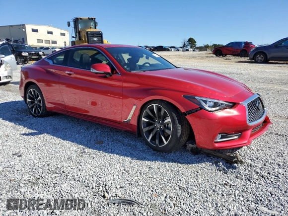 2022 Infiniti Q60 Luxe with VIN JN1EV7KKXNM600672, listed as a Copart auction lot 45350345 with 20,941 mi miles and Salvage Title. Bid and sale history available at DreamBid. Image 4.