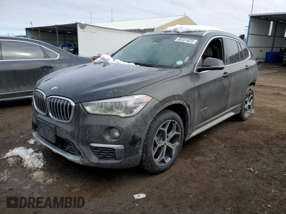 2017 BMW X1 xDrive28i with VIN WBXHT3C37H5F87237, listed as a Copart auction lot 46151025 with 34,297 mi miles and Salvage Title. Bid and sale history available at carsss.com. Image 1.