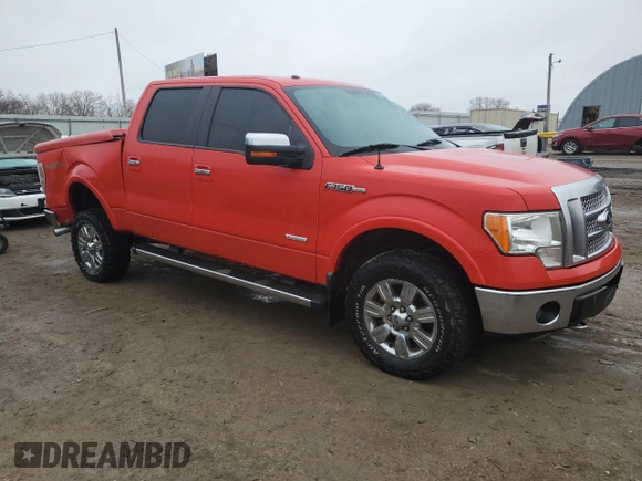 2012 Ford F-150 XL with VIN 1FTFW1ET0CFC35629, listed as a Copart auction lot 43749655 with 197,432 mi miles and Salvage Title. Bid and sale history available at DreamBid. Image 4.