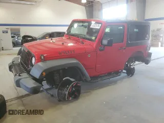 2018 Jeep Wrangler Willys Wheeler W z VIN 1C4AJWAG4JL909083, wystawiony jako Copart lot #57623175 z przebiegiem 82 028 mil mil oraz Szkoda całkowita • Salvage title. Historia ofert i sprzedaży dostępna na DreamBid. Obrazek 1.