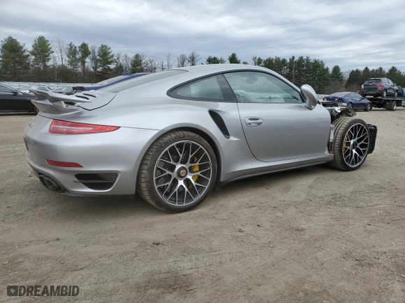 2014 Porsche 911 Turbo S with VIN WP0AD2A99ES166532, listed as a Copart auction lot 48041285 with 17,800 mi miles and Salvage Title. Bid and sale history available at carsss.com. Image 3.