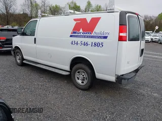 2021 Chevrolet Express Cargo Van with VIN 1GCWGAF7XM1217071, listed as a IAAI auction lot 41959458 with 42,596 mi miles. Bid and sale history available at carsss.com. Image 3.