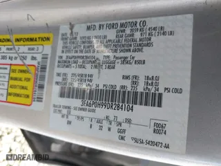 2013 Ford Fusion SE with VIN 3FA6P0H99DR284104, listed as a IAAI auction lot 41860024 with 221,643 mi miles. Bid and sale history available at carsss.com. Image 9.