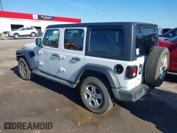 2020 Jeep Wrangler Unlimited Sport S with VIN 1C4HJXDN6LW161341, listed as a IAAI auction lot 41217843 with 74,196 mi miles and . Bid and sale history available at DreamBid. Image 3.