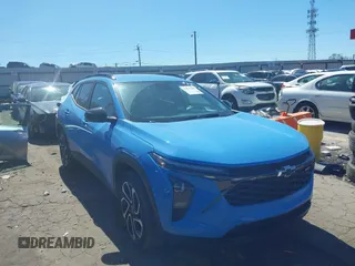 2024 Chevrolet Trax 2RS with VIN KL77LJE25RC184074, listed as a IAAI auction lot 41811388 with 16,156 mi miles and . Bid and sale history available at DreamBid. Image 1.
