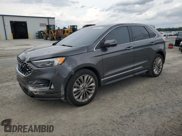 2020 Ford Edge Titanium with VIN 2FMPK3K9XLBB03754, listed as a Copart auction lot 59228775 with 63,034 mi miles and Salvage title. Bid and sale history available at DreamBid. Image 1.